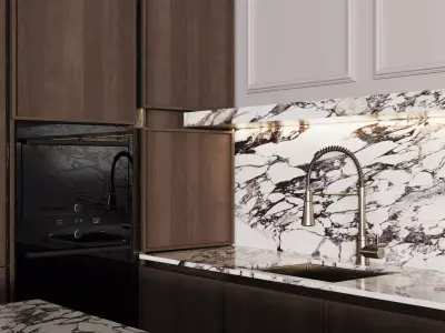 Modern kitchen with island 15 3D model