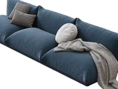 Marenco 3 Seater Sofa without Armrests 3D model