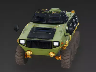 Iron-Guard Tactical Armored Personnel Carrier APC 3D Model Low-poly 3D model