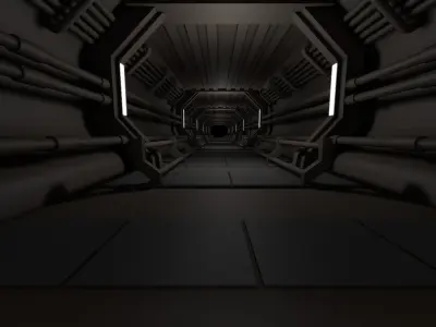 Sci fi Tunnel 3D model 10