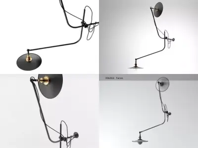 Bent wall lamp 3D model