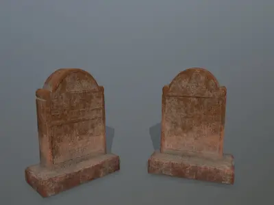 tombstone set two tombstones Low-poly 3D model