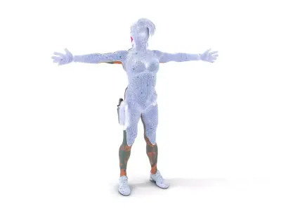 Tattooed Cyberpunk Character model pack Low-poly 3D model