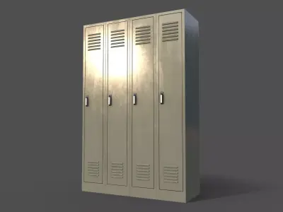 PBR School Gym Locker 02 - Pale Green Low-poly 3D model