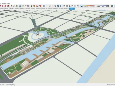 Sketchup Plaza siteplan 206 3D model