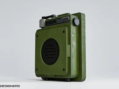 Army Speaker Gadget Low Poly PBR 3D Model Low-poly 3D model