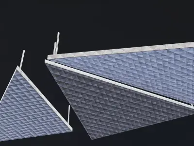 Geometric Triangular Ceiling Light Panels Low-poly 3D model