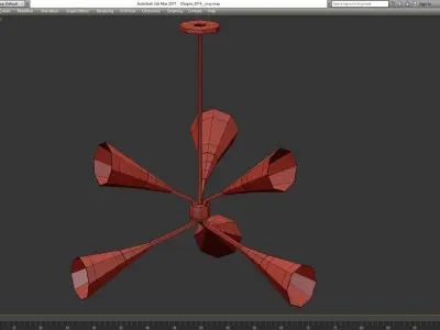 Bower LED Chandelier low poly 3d model Low-poly 3D model