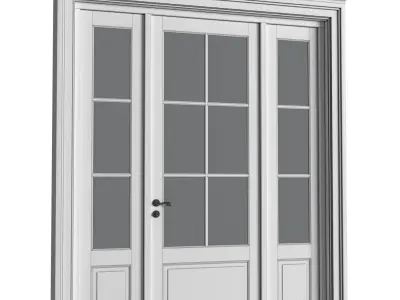 French Interior Door Partition in classic style  3D model