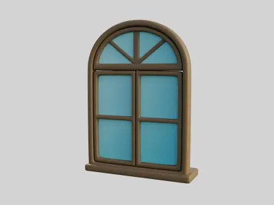 Cartoon Window 14a Low-poly 3D model