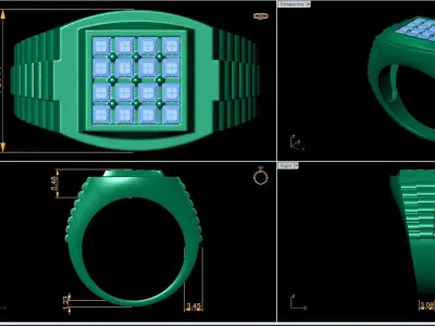 Small fancy mans ring 3D print model