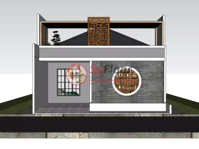House 8x18m code 645 - Sketchup 3D model 3D model 3D model
