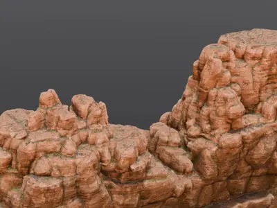 Rock Cliff 3D Model Low-poly 3D model