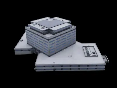 3D Building Lowpoly Office Low-poly 3D model