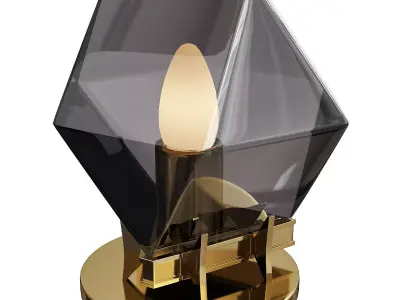  Welles Double Blown Glass Desk Lamp  Low-poly 3D model