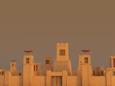 Middle East Town Buildings Collection Low-poly 3D model