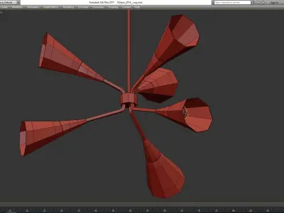 Bower LED Chandelier low poly 3d model Low-poly 3D model