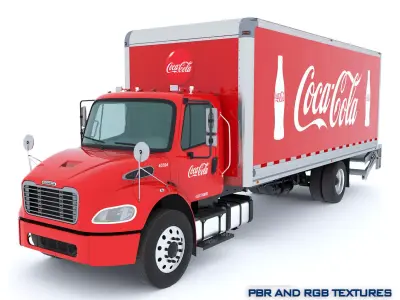 2020 Freightliner M2 106 Box truck Coca Cola Low-poly 3D model