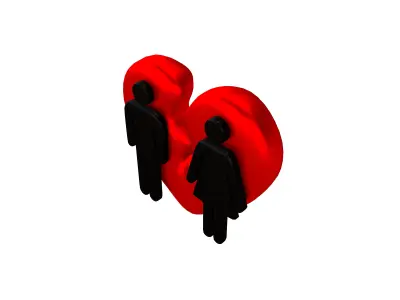 Divorce Symbol v1 009 Low-poly 3D model