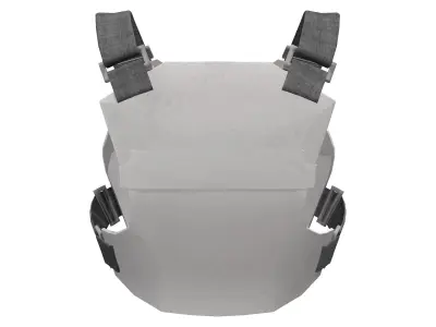 White Sci-fi Tactical Female Bulletproof Vest Low-poly 3D model