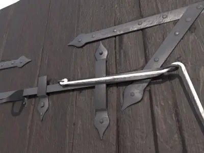 Castle main gate Low-poly 3D model