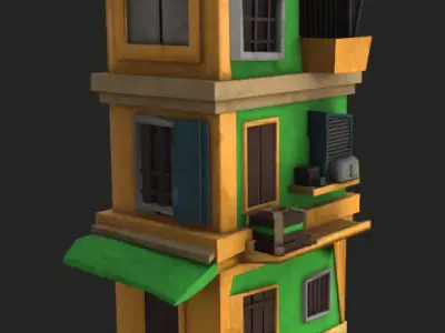 Favelas Buildings Free low-poly 3D model