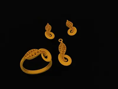 Graceful Glow Beautiful Pendant Set for Women 3D print model