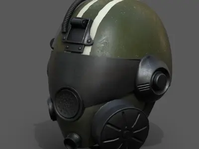 Helmet gas mask scifi military futuristic technology  Low-poly 3D model