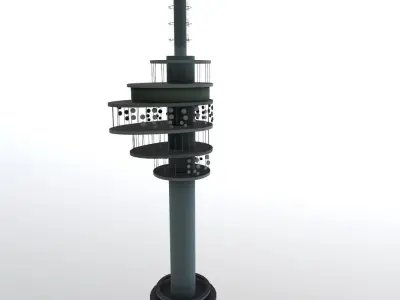 Amsterdam KPN Zendmast Low-poly 3D model
