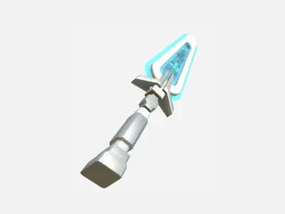 SciFi Sword B02 White Blue - Sci Fi Weapon Design Low-poly 3D model