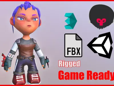 Leena Game Character Low-poly 3D model