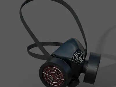 Gas mask protection isolated equipment armor scifi  Low-poly 3D model