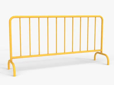 Metal Crowd Barrier Low-poly 3D model