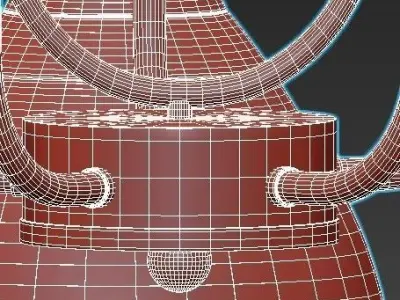 alfa-324017305 five light chandelier with gold and glass shades 3D model