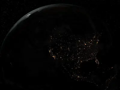 Earth And Moon Planets 3D High Resolution 3D model