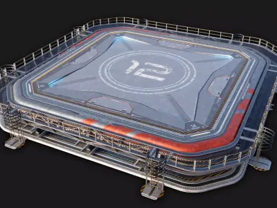 Sci-Fi Landing Pad 3D Model - blend fbx obj 3D model