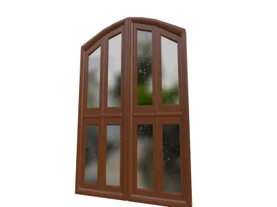 Classic Style Wooden Window 3D model