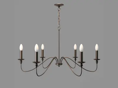 Ableton 6 - Light Candle Style Classic - Traditional Chandelier 3D model