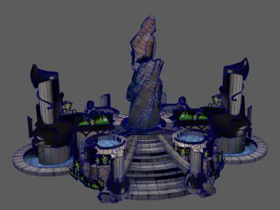 Hero Display Platform Low-poly 3D model
