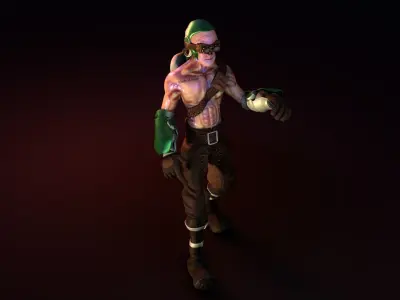 Alien augmented character for Blender version 2 83 1 and later Low-poly 3D model