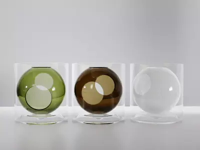 Four three glass vases 3D model