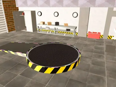 Low poly Battle bot Garage Low-poly 3D model