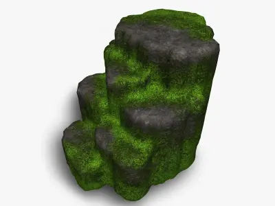 Cave Platform 1 - 4 Combo - Moss 2 Low-poly 3D model