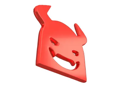 Angry Face with Horns Symbol V1 007 Low-poly 3D model