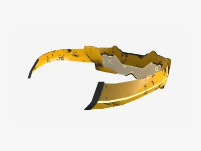 SciFi Glasses F10 Yellow - Character Design Fashion Low-poly 3D model
