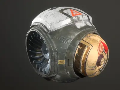 Robot Flyer Low-poly 3D model