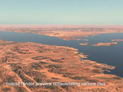 Saudi Arabia topogaphy for NEOM city Low-poly 3D model