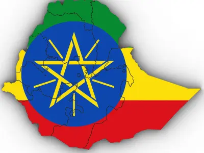 Political Map of Ethiopia 3D model