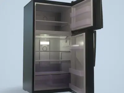 Top-Freezer Refrigerator Low-poly 3D model