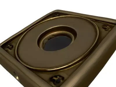 Aged Brass Square Decorative Fixture Plate Low-poly 3D model